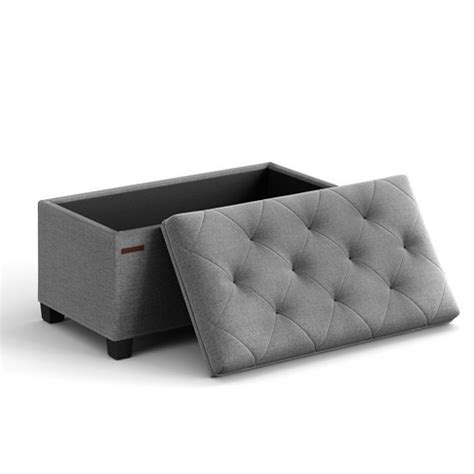 Songmics 15.7 X 30 X 15.7 Inches Storage Ottoman Bench Hold Up To 660lbs Bedroom Ottoman Bench ...