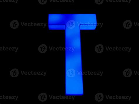 Blue neon letter T 3377843 Stock Photo at Vecteezy