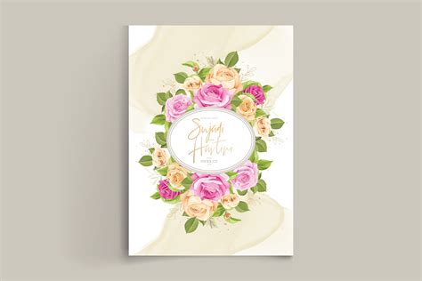 Hand Drawn Rose Wedding Card Set Graphic by lukasdedi store · Creative Fabrica