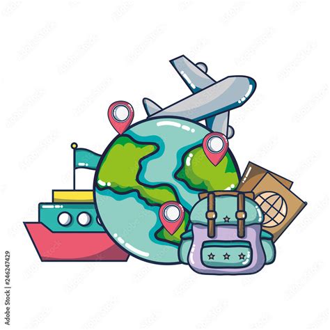 vacation trip cartoon Stock Vector | Adobe Stock