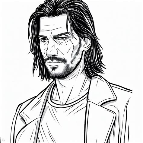 Canadian Actor Keanu Reeves coloring page - Download, Print or Color Online for Free