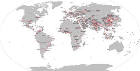 Map of every city in the world with over 1 000 000 inhabitants. : r/MapPorn