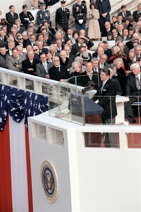 President Reagan Delivers His Inaugural Address From The West Front Of ...