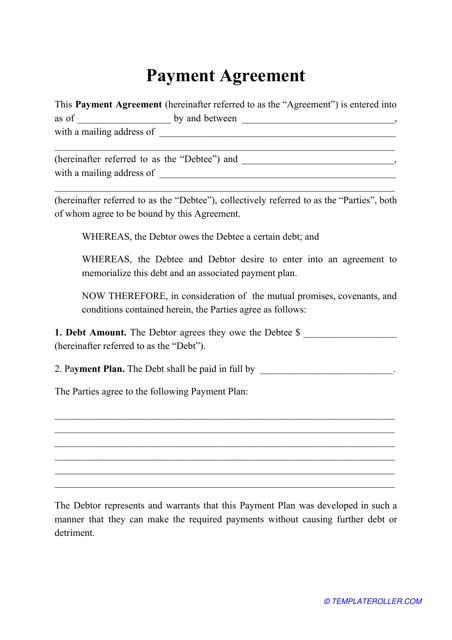 Sample Agreement Letter For Partial Payment | Onvacationswall.com