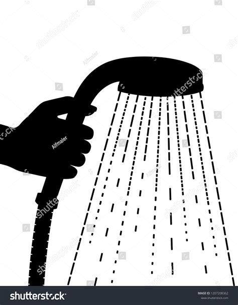 Black Silhouette Hand Hold Shower Head Stock Vector (Royalty Free) 1207208362 | Shutterstock