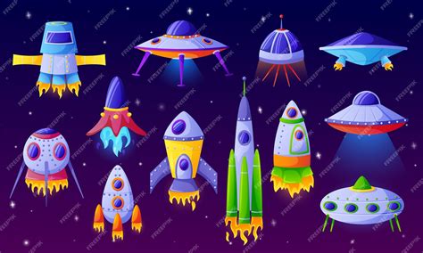 Cartoon Alien Space Shuttle