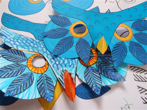 Owl Mask Printable Mask Paper Craft Kit Kid's Activity - Etsy