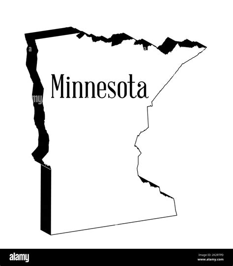 Minnesota 3D Silhouette Map Stock Photo - Alamy