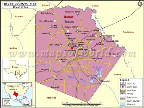 Bexar County Map | Map of Bexar County, Texas | Bexar County Map, TX