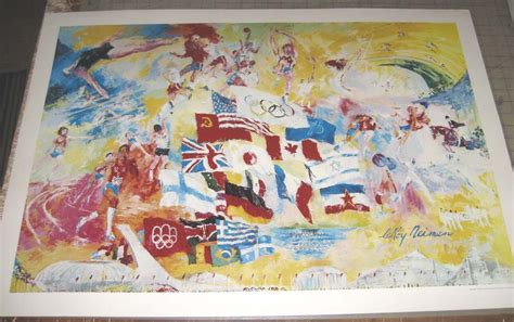 1976 MONTREAL OLYMPICS by LeRoy Neiman 32.75" x 22.75" ABC Color Art ...