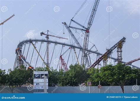 Construction of a Football Stadium in Doha, Editorial Stock Image ...