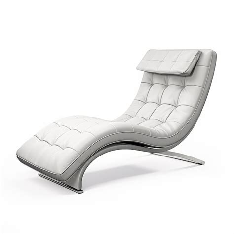 Premium Photo | Modern White Leather Chaise Lounge High Resolution Isolated Furniture