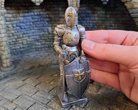 Medieval Knight With Sword and Shield, Solid Metal Statue - Etsy