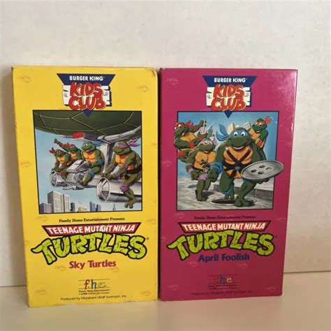 TEENAGE MUTANT NINJA Turtles VHS Tapes Burger King Kids Club TMNT BK £14.30 - PicClick UK