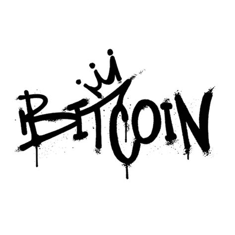 Premium Vector | Graffiti spray paint Word Bitcoin Isolated Vector