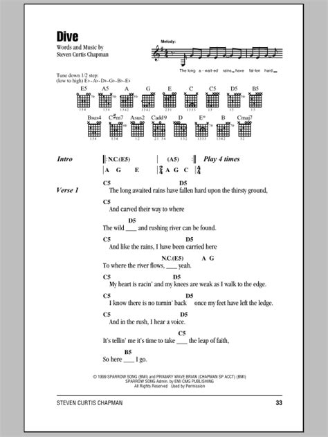 Dive by Steven Curtis Chapman - Guitar Chords/Lyrics - Guitar Instructor