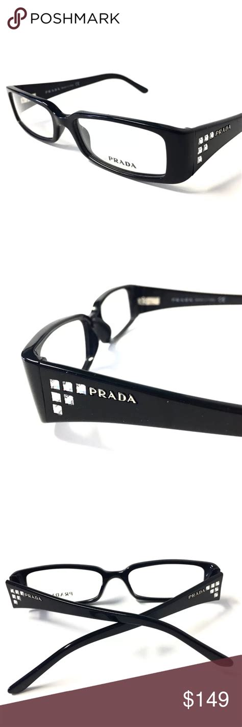 Prada Eyeglasses Black with Crystals Prada Eyeglasses Black with ...