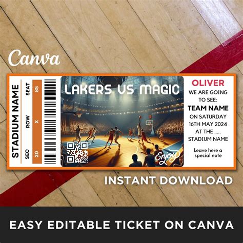 Basketball Game Tickets, Basketball Invite, Sports Event Ticket, Coupon ...