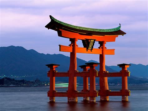 Wallpaper : Grand gerbang, kuil Itsukushima, Miyajima, Jepang 1600x1200 ...