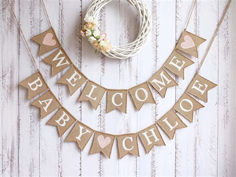 Welcome Baby Banner Burlap Baby Banner Custom Baby Banner - Etsy