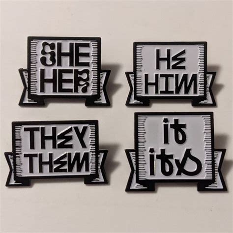 PRONOUN ENAMEL PINS | Etsy