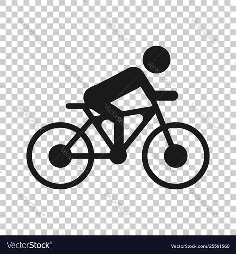 People on bicycle sign icon in transparent style Vector Image