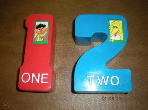 Vintage Sesame Street Jumbo Picture Number Blocks Complete Set 1-10 ...