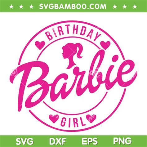 Birthday Barbie Girl SVG PNG