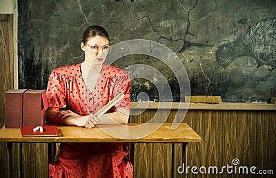 Strict Teacher. Old-time School Royalty-Free Stock Image ...