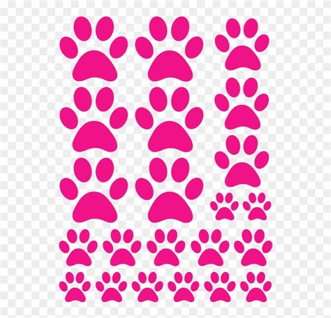 Pink Dog Paw Print Background