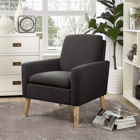 Dazone Modern Accent Fabric Chair Single Sofa Comfy Upholstered Arm Chair Living Room Furniture ...