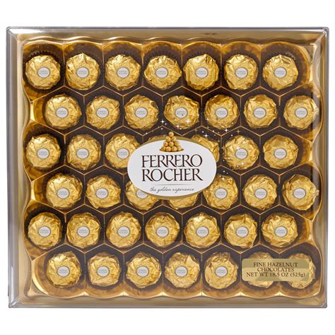 Ferrero Rocher Fine Hazelnut Milk Chocolates, 42 Count, 18.5 oz ...