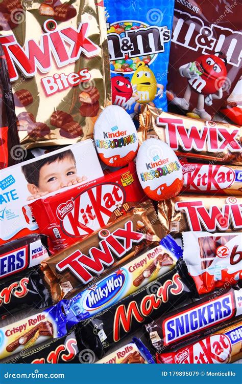 Variety of Popular Brands of Confectionery Products Editorial Stock ...