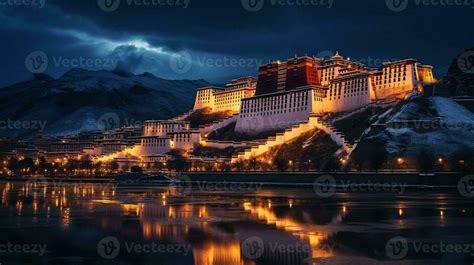 Night view of Potala Palace. Generative AI 32976423 Stock Photo at Vecteezy