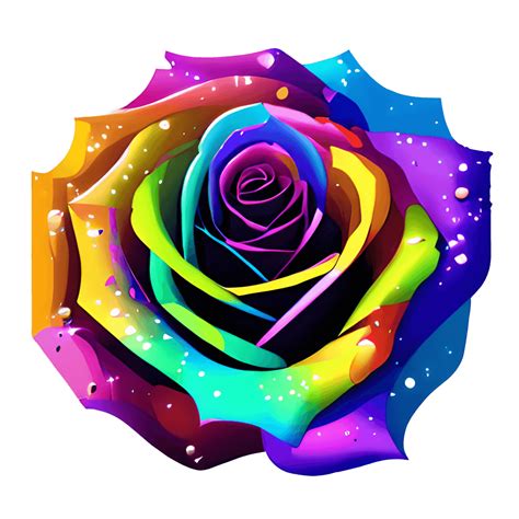 Rainbow Rose Graphic · Creative Fabrica