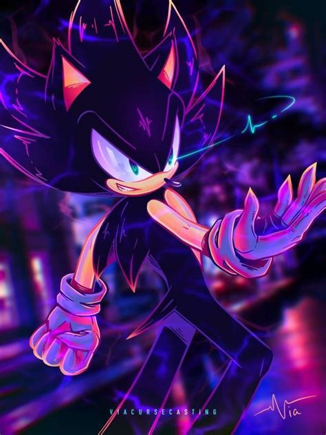 Dark Sonic | Sonic fan art, Sonic, Cartoon style drawing