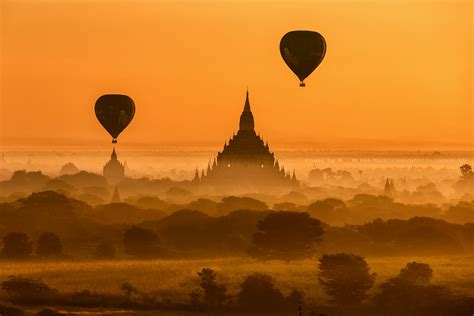 Wallpaper : travel, mist, beautiful, architecture, sunrise, landscape, pagoda, Asia, unique ...