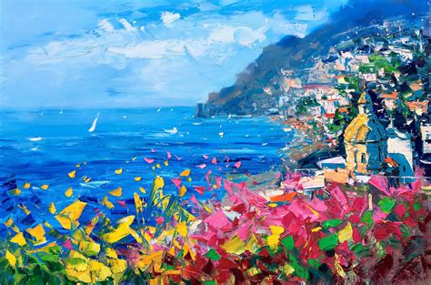 Positano Painting on Canvas Original Art Amalfi Coast | Etsy | Italy ...