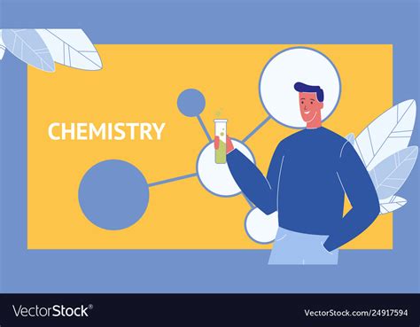 Chemistry web banner template with text Royalty Free Vector