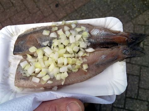 Dutch soused herring (maatjesharing) is an especially mild salt herring ...