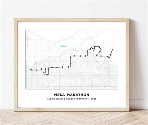 Mesa Marathon Map Personalized Mesa Arizona Marathon Map 26.2 Map - Etsy