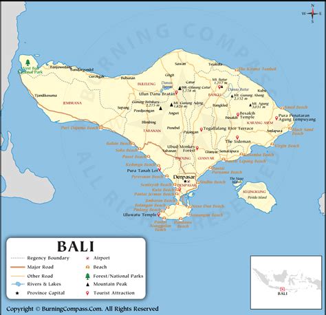 Bali Map, Bali Indonesia Map, Bali Island Map