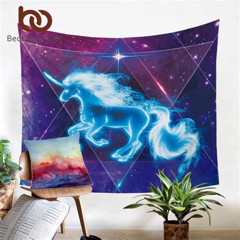 BeddingOutlet 3D Unicorn Tapestry Galaxy Stars Decorative Wall Hanging ...