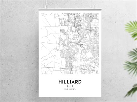 Hilliard Map Print Hilliard Map Poster Wall Art Oh City Map | Etsy