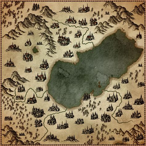 Old Cartography Ultimate Medieval Fantasy cities, towns, settlements and castles Pack