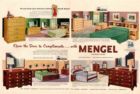 1950s vintage double page Ad MENGEL Bedroom Furniture , Louisville KY ...