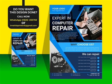 Computer Repair Flyer Template. by Toslim uddin on Dribbble