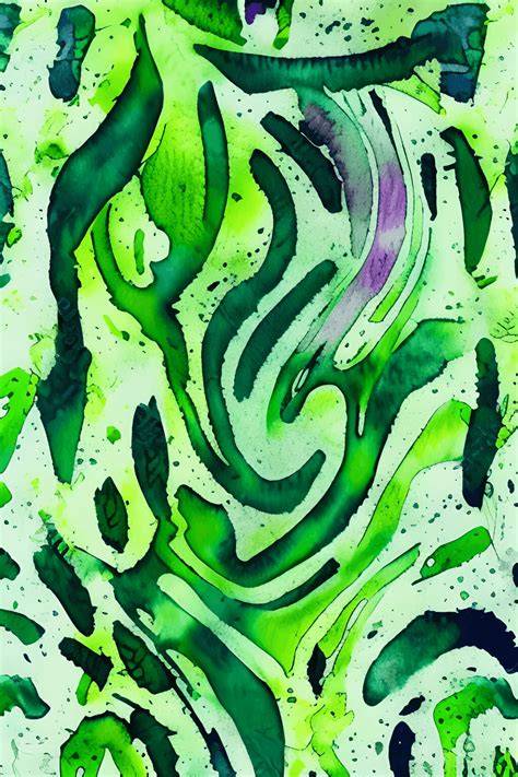 Green Abstract Watercolor Painting · Creative Fabrica