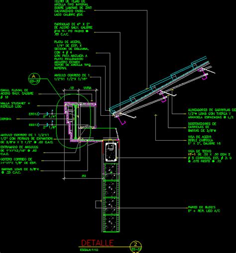 Detall De Sostre A AutoCAD | Llibreria CAD