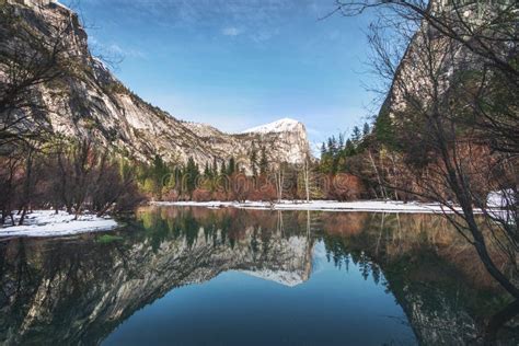 Mirror Lake at Winter - Yosemite National Park, California, USA Stock Image - Image of ...